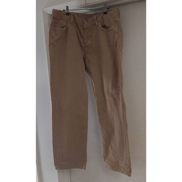 Nice 7 FOR ALL MANKIND Standard Khaki Tan Mens Jeans Sz 40x32 - Picture 1 of 3